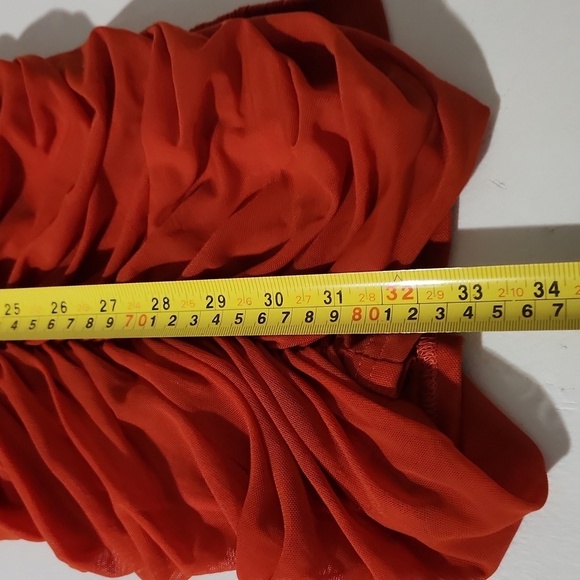 Share Privy Dress Medium Ruched Rust Sleeveless Midi Dress Adjustable Drawstring - Picture 7 of 8